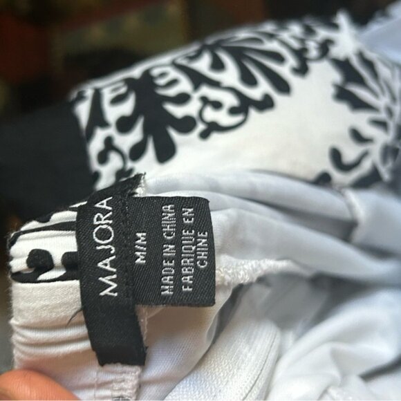 Elegant Black and White Patterned Halter Dress Medium by Majora - Picture 12 of 16